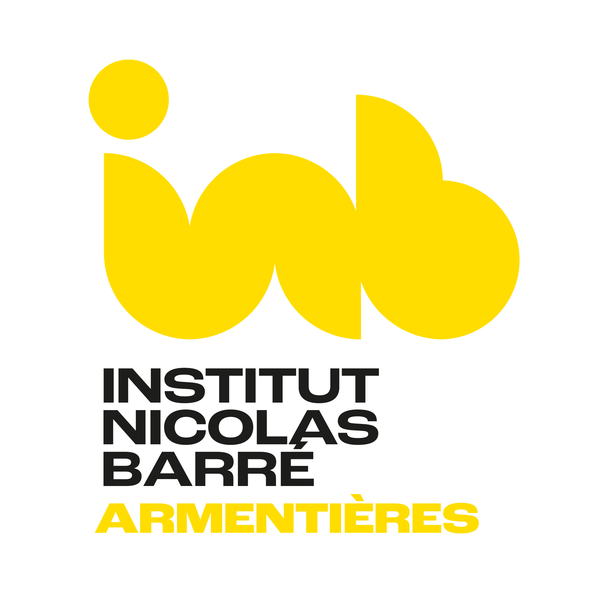 Institut Nicolas Barré Armentières logo jaune sur fond blanc Identité visuelle Design graphique Direction Artistique Création Little Big Idea
