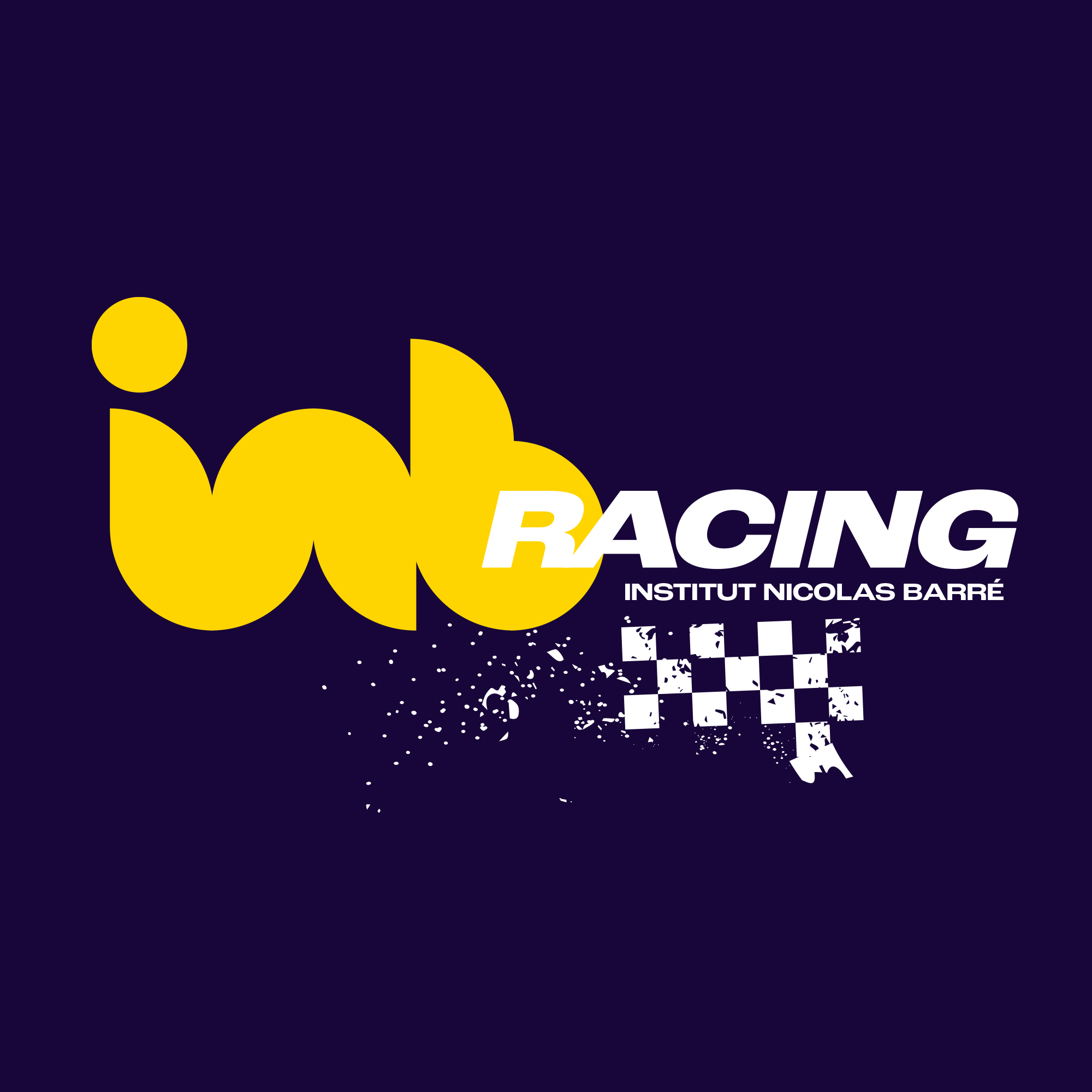 Institut Nicolas Barré Armentières Logo INB Racing fond bleu Création Little Big Idea
