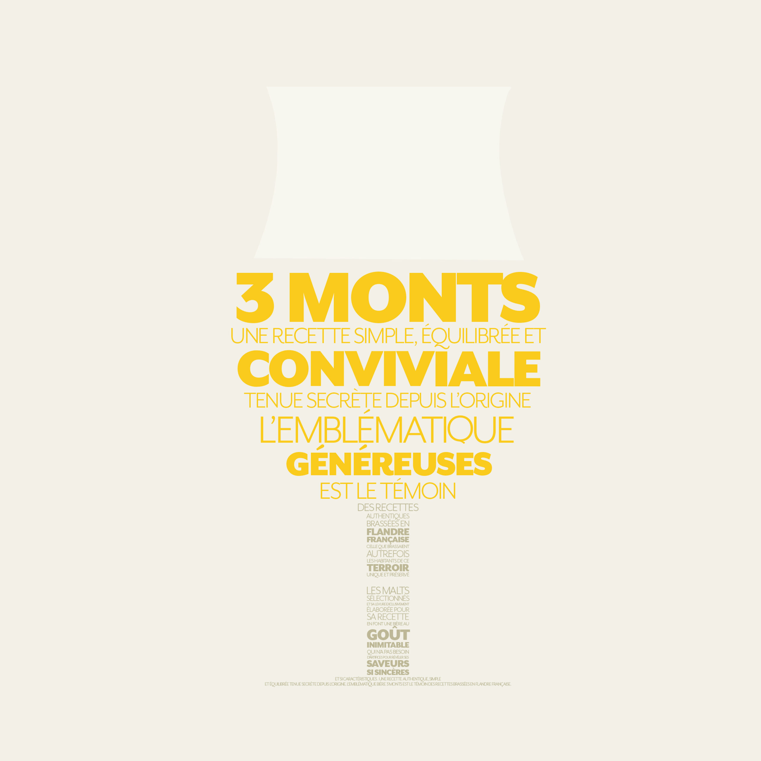 verre 3 Monts en illustration sur fond beige. Création Little Big Idea