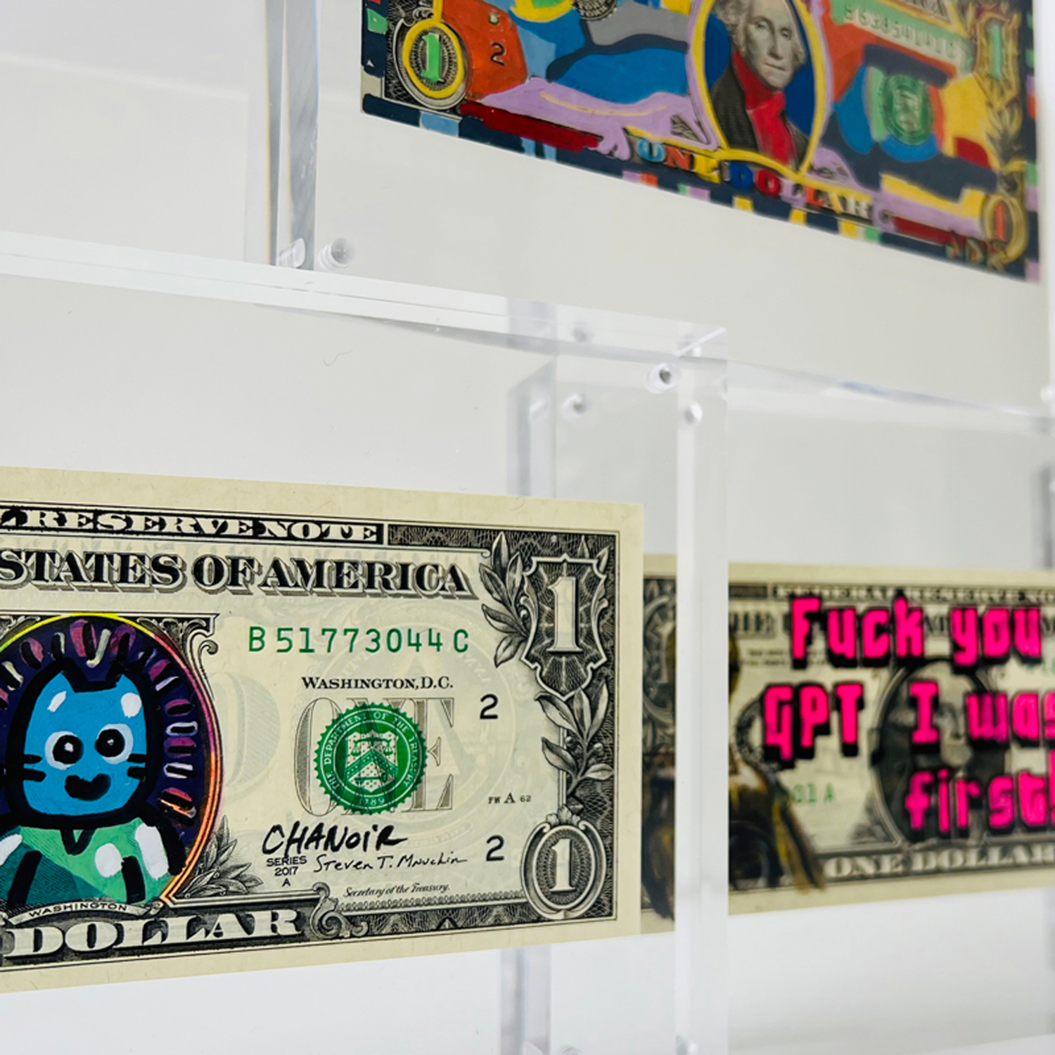 We art 51 exposition de billet de 1 dollard américain artistes. Démocratiseur d'art contemporain. Olivier Leclecq
